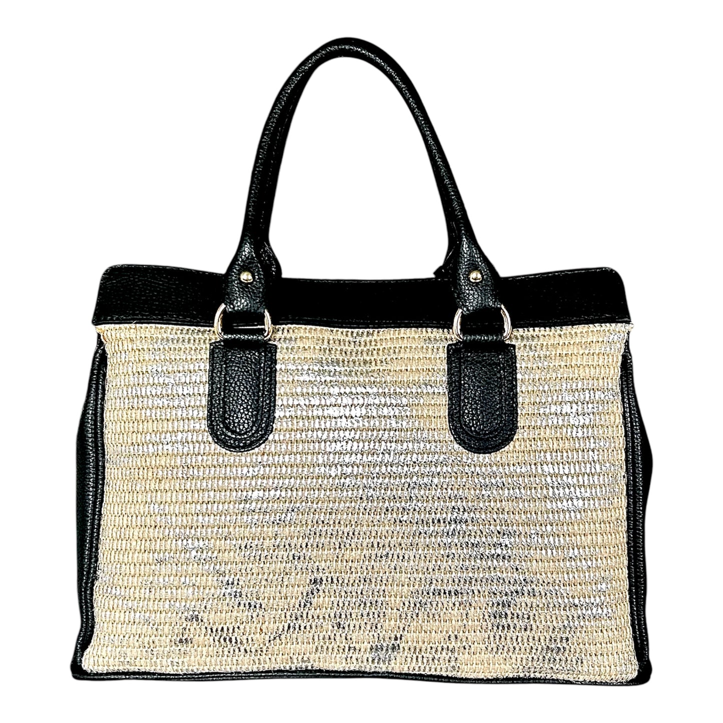 Borsa in pelle e paglia