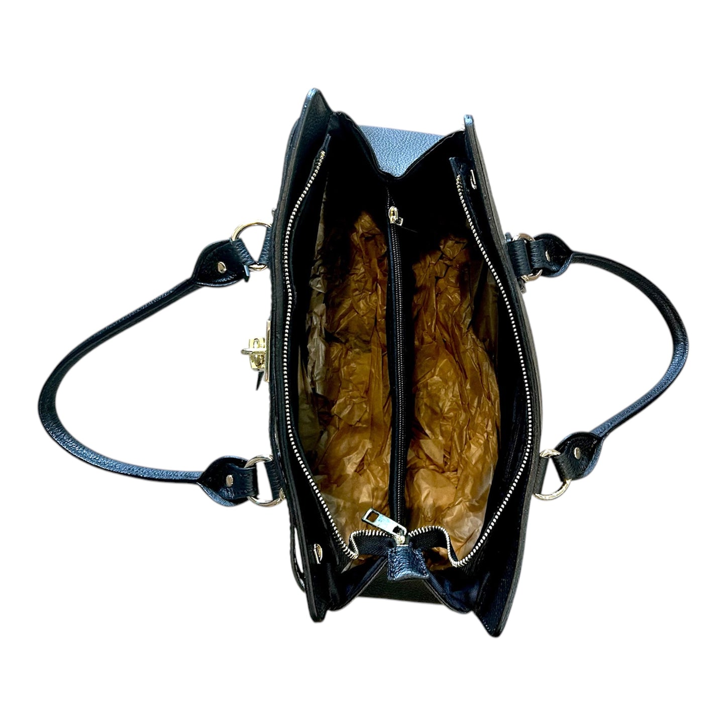 Borsa in pelle e paglia