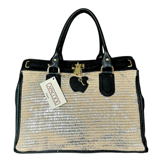 Borsa in pelle e paglia