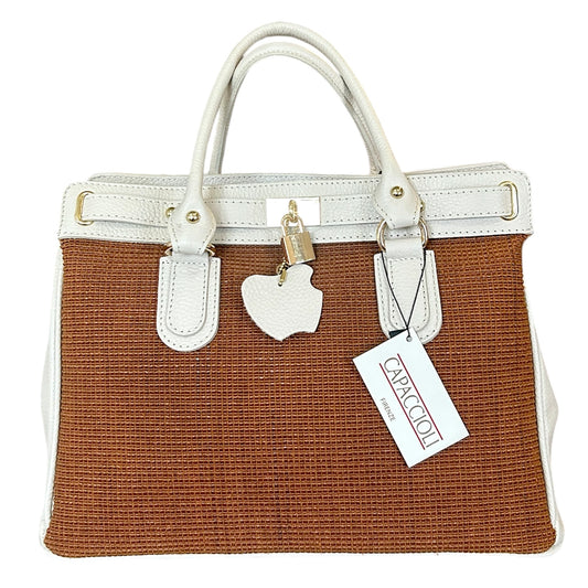 Borsa in pelle e paglia